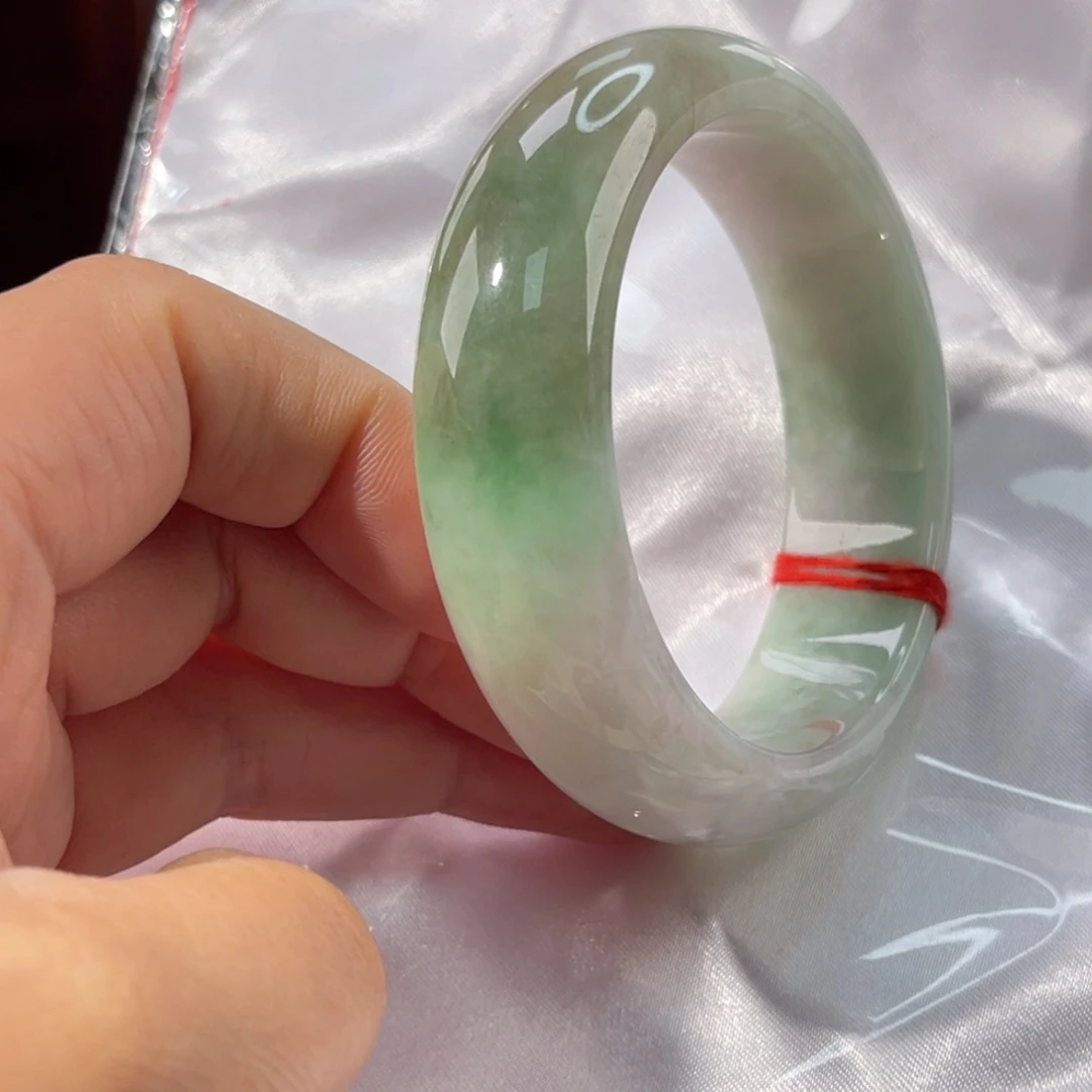 翡翠未镶嵌手镯59无大纹裂48小时鉴赏微棉石筋