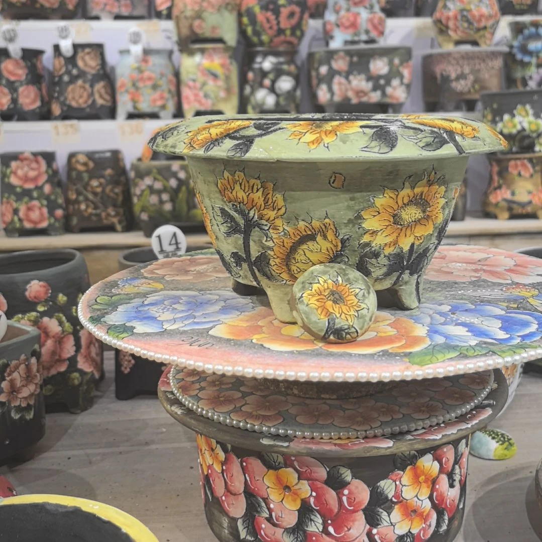 红泥花盆瑕疵处理