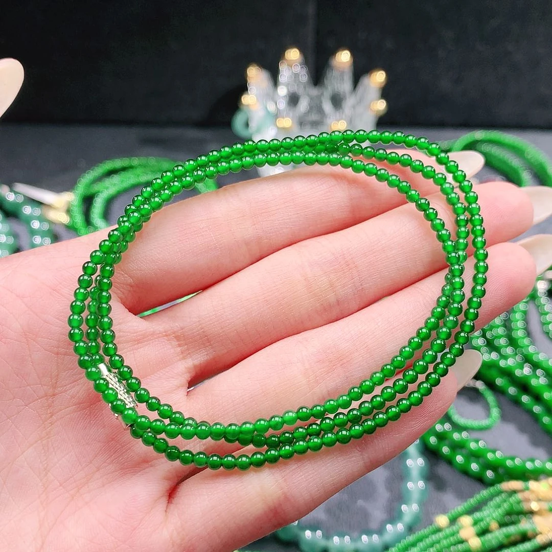 翡翠未镶嵌手串项链2.6mm