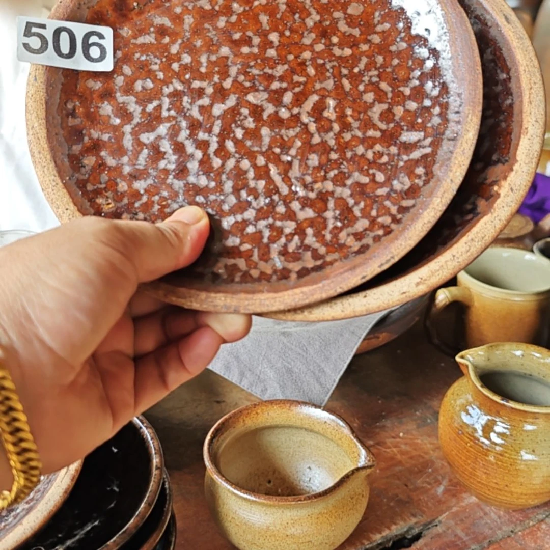 橙***…瓷片506手工拉坯柴火烧制