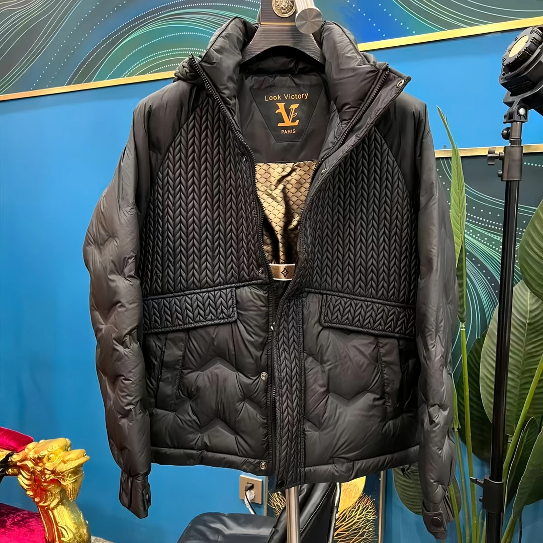【拒绝地摊货】男士冬季新款连帽潮流拼接保暖欧货棉服外套-7500