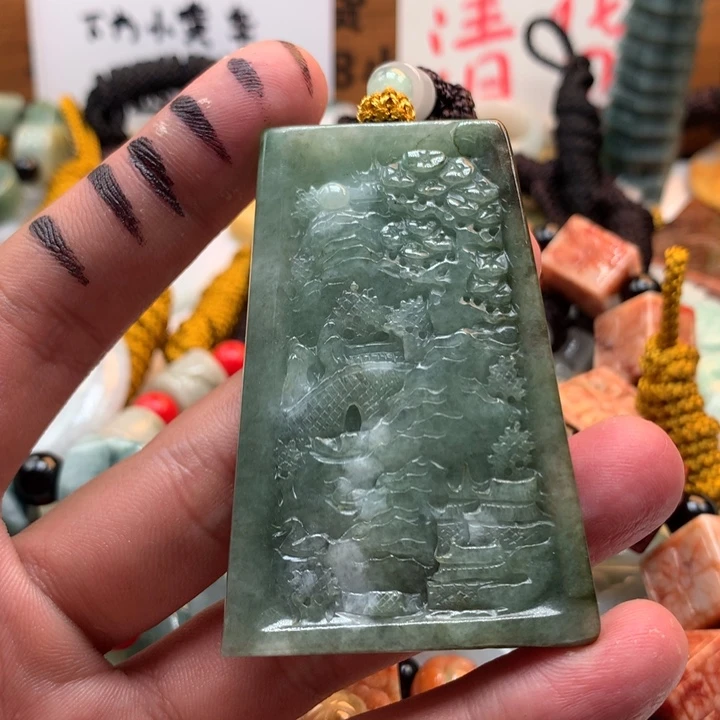 翡翠未镶嵌颈饰保真天然a货翡翠