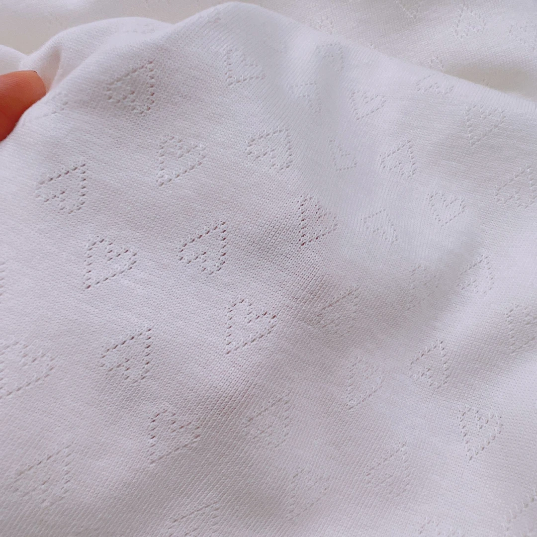T604纯棉a类本白色提花弹力针织布手工diy面料【宽1.75】