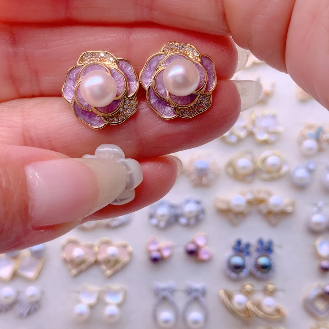 耳饰合金淡水珍珠