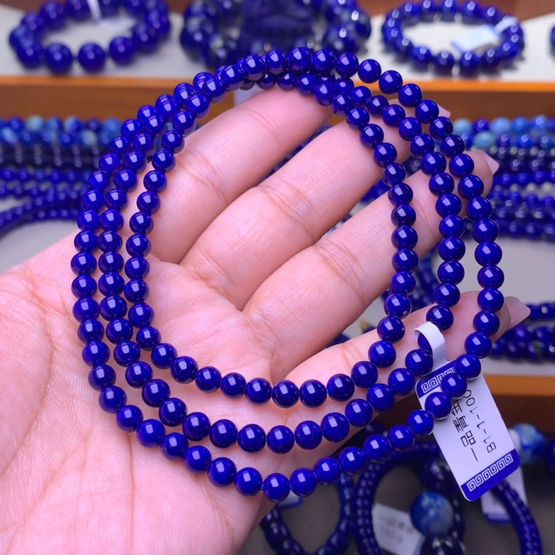 青金石未镶嵌手串5m多圈