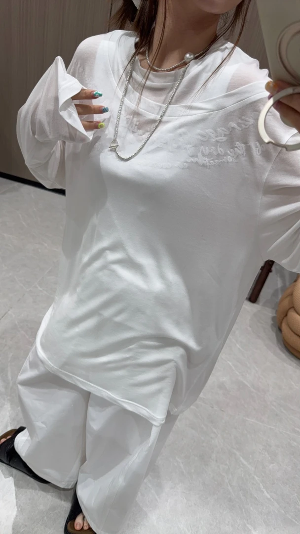 舟舟 【双层领防晒薄t】T恤长袖时尚休闲百搭圆领宽松