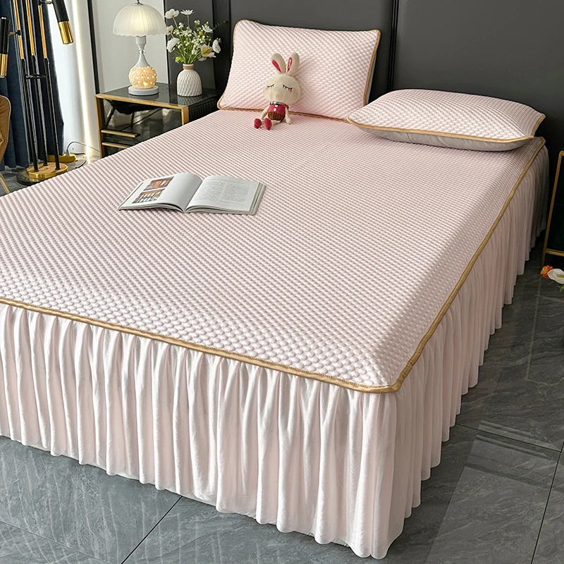 新款a类凉豆豆席柔软冷感床裙凉席软席冰丝席冰豆豆家用宿舍学生