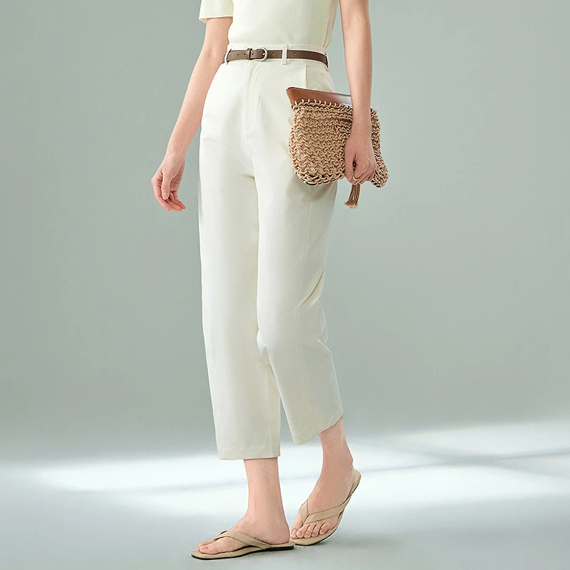 【小余专属】MOFAN摩凡夏新款米色休闲裤MAK464206