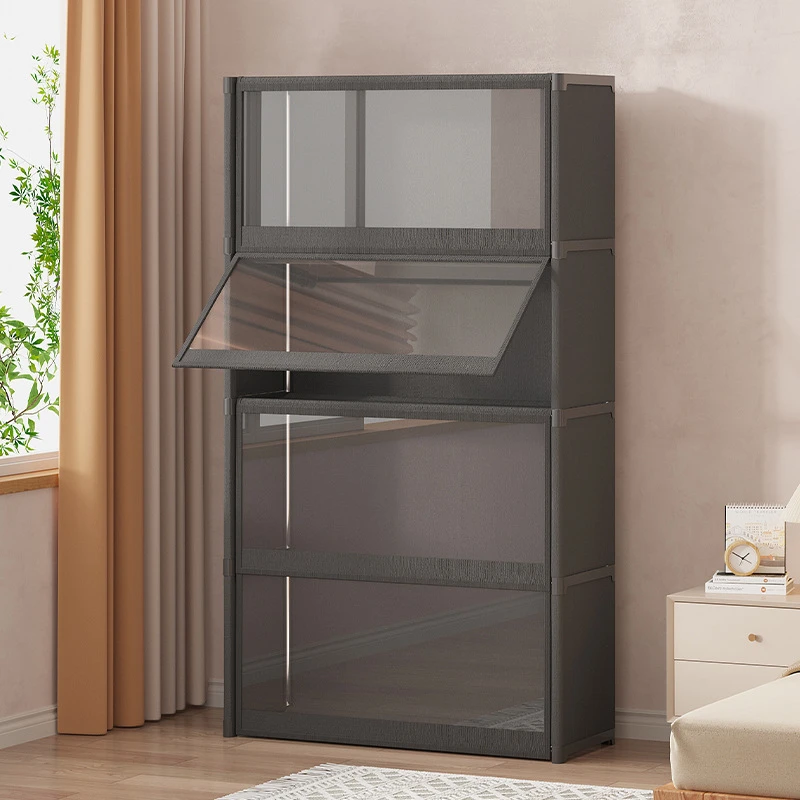 家用书架简易多层落地防尘款收纳柜学生宿舍置物书柜客厅收纳架子