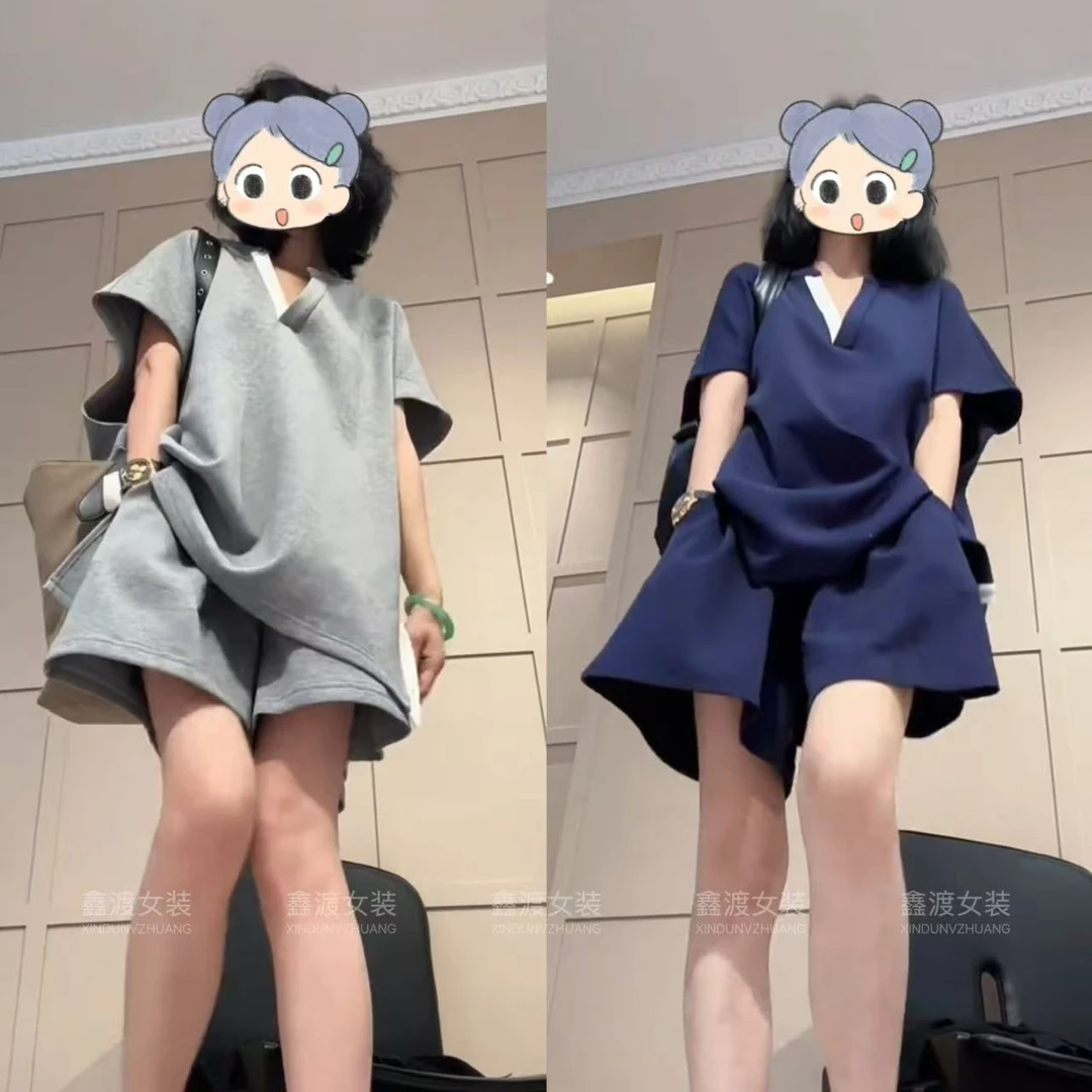 2025夏季新款时尚显瘦气质女士网红洋气两件套百搭款D9946