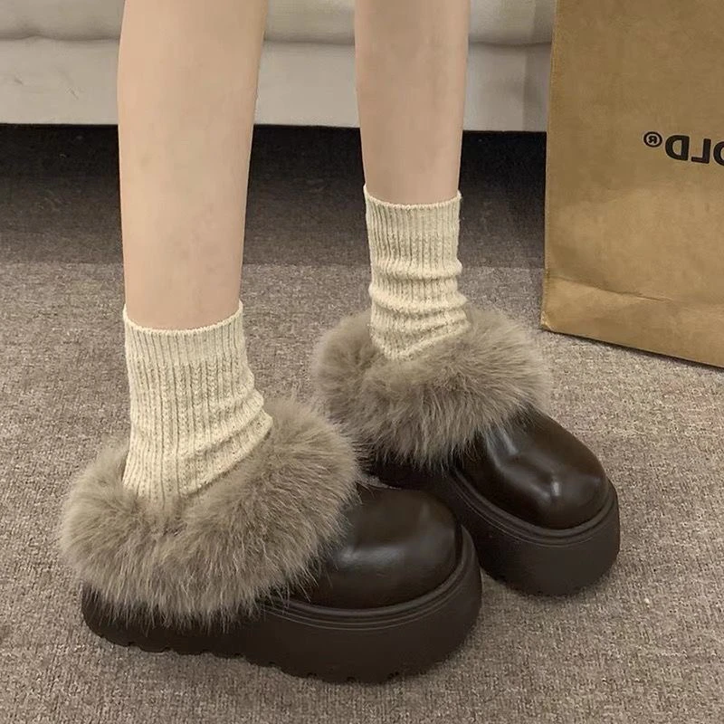 女鞋皮鞋单鞋厚底英伦风圆头系带时尚休闲百搭黑色真皮复古春季