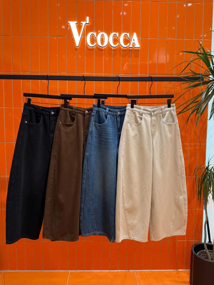 阔腿时尚通勤薄绒镰刀裤牛仔裤裤子阔腿潮流百搭休闲裤水洗