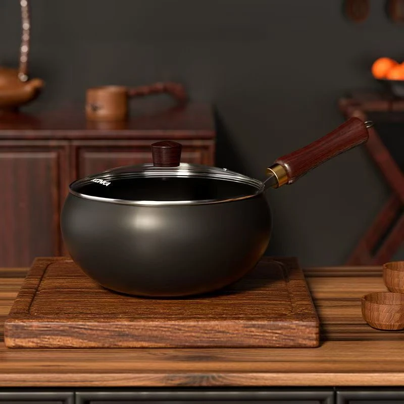 【工厂福利】24CM带盖大肚锅家用铁锅炒菜锅辅食涂层不粘锅炒锅