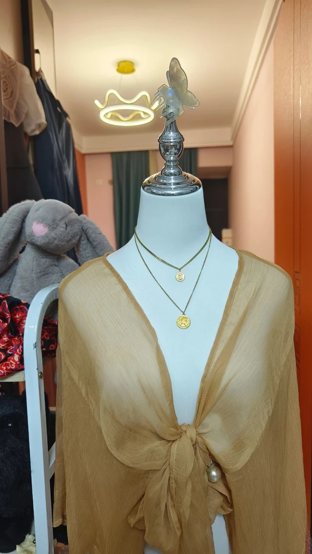 夏季纯丝开衫珍珠扣韩单杂款（仅价格链接）