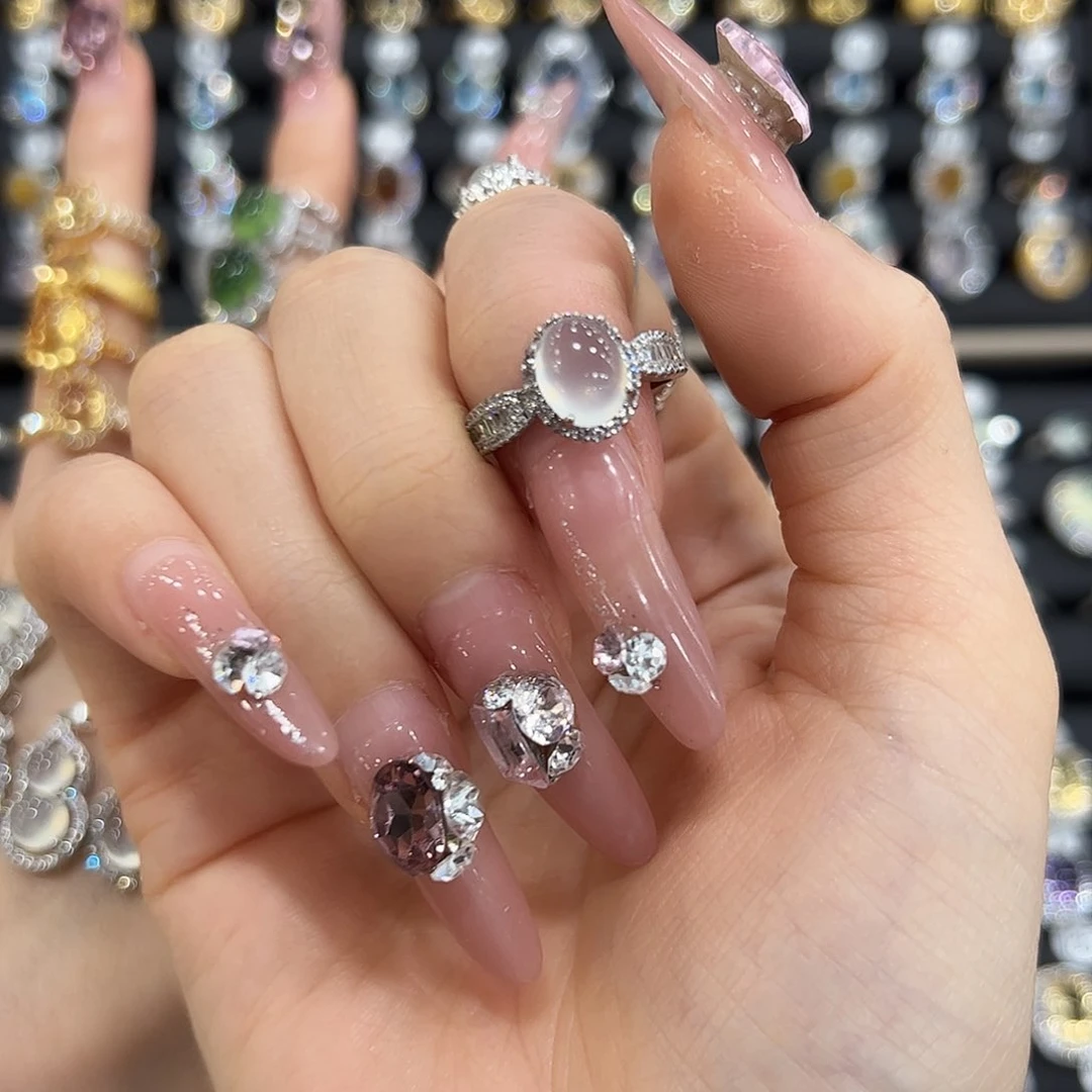 金色拖不保色介意慎拍银托不掉色哦银S925镶嵌水晶-*1