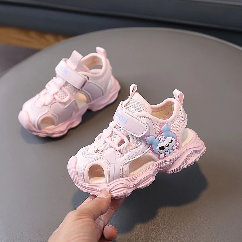 魔术贴包头夏季女童软底透气休闲运动防滑百搭休闲童鞋凉鞋