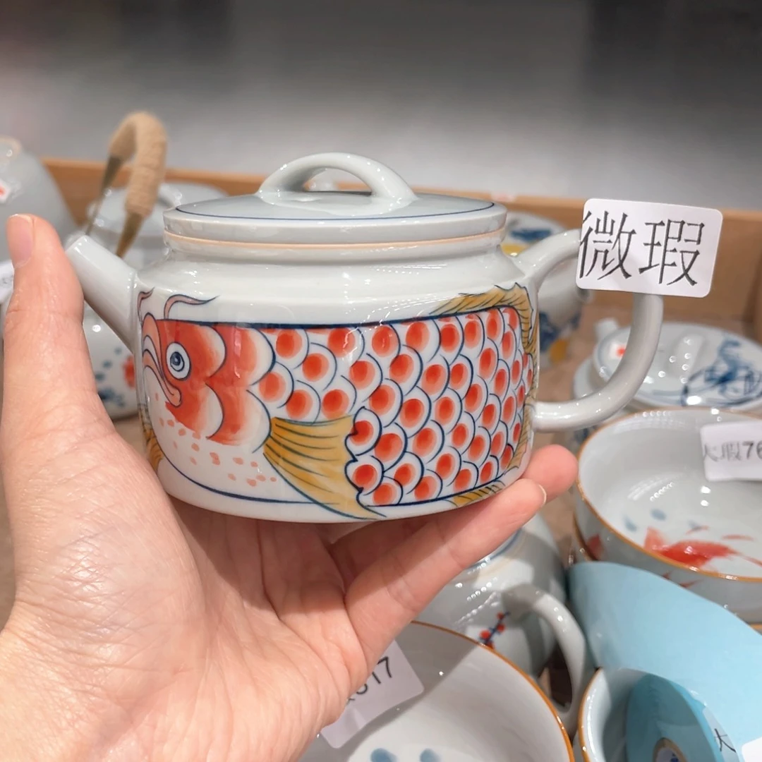 釉下彩纯手绘有瑕