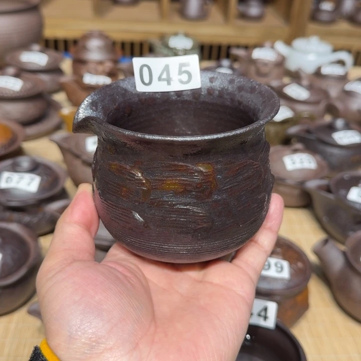 杯霍****爷粗瓷茶具素胎无釉盖碗