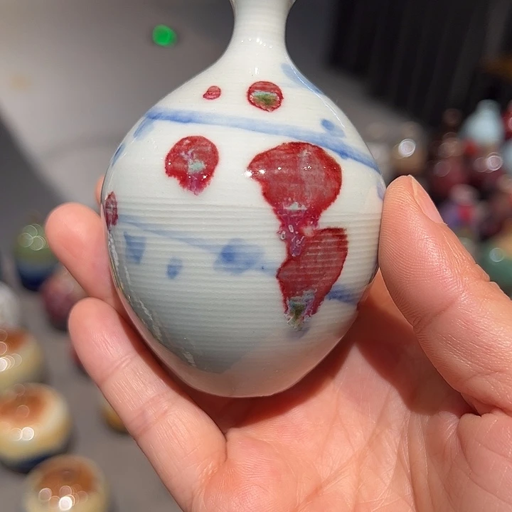 纯手工胎高温颜色釉小花器