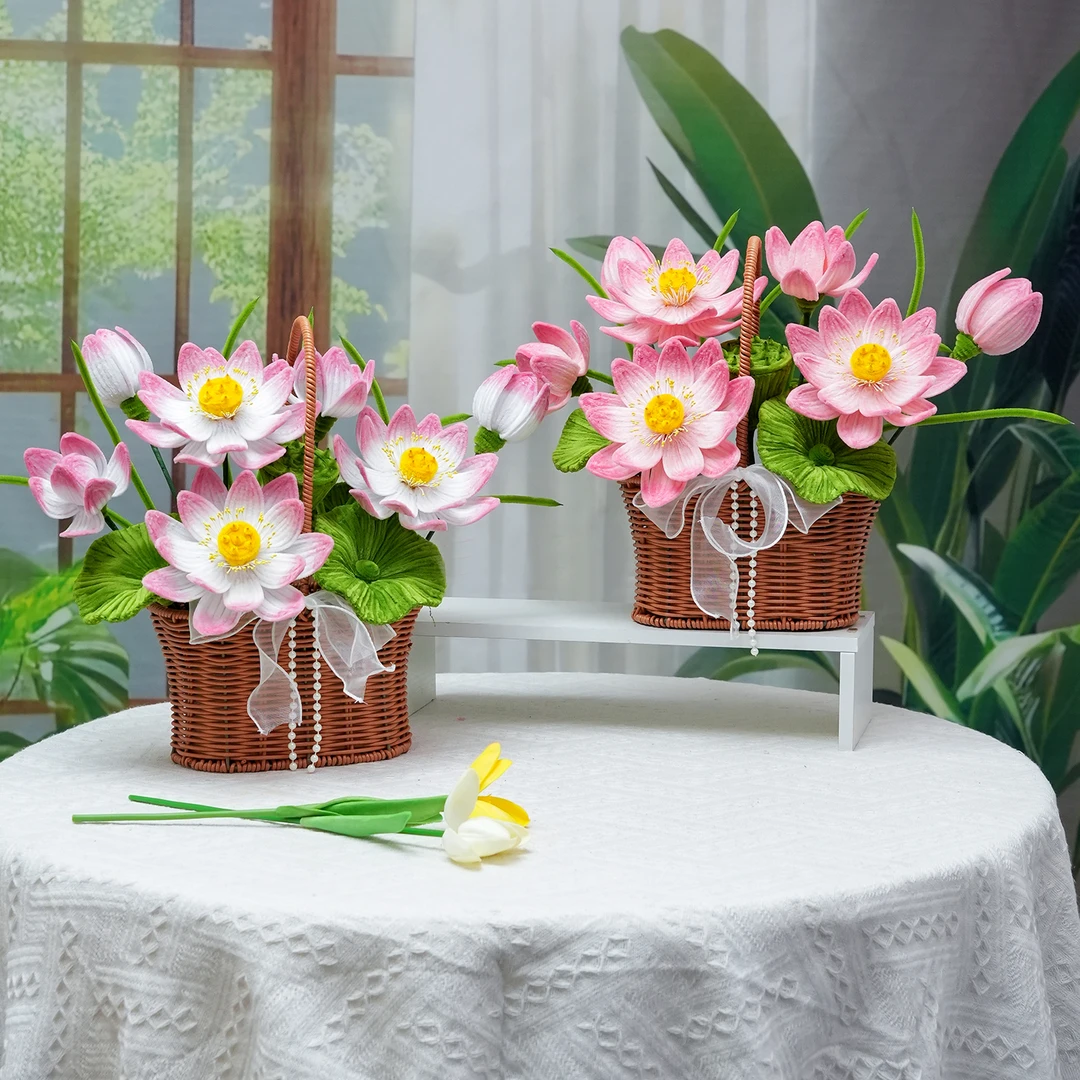 扭扭棒荷花莲花束加密材料包手工diy花篮创意生日礼物送女友妈妈