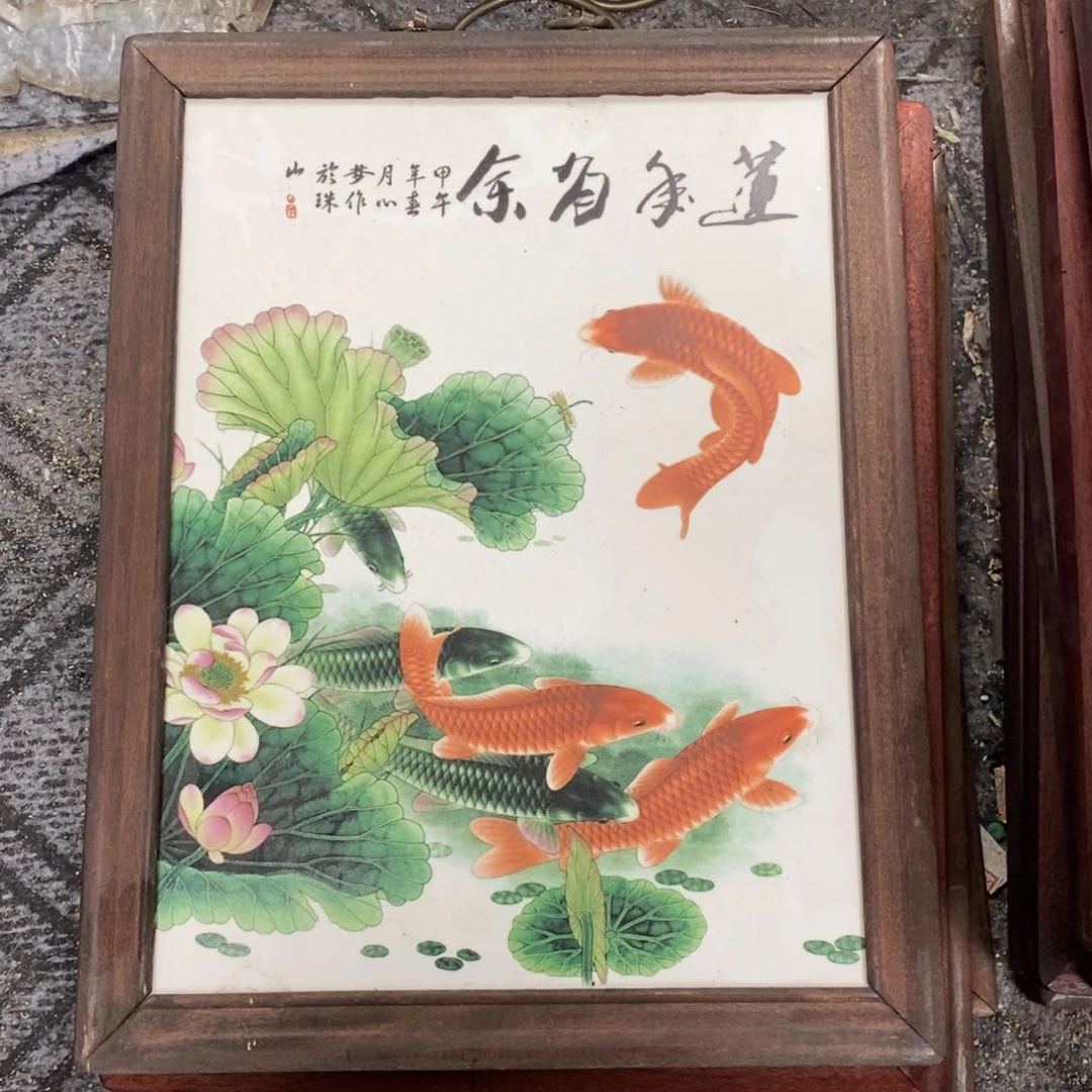 瓷片37*28 景德镇瓷板画柴窑烧制