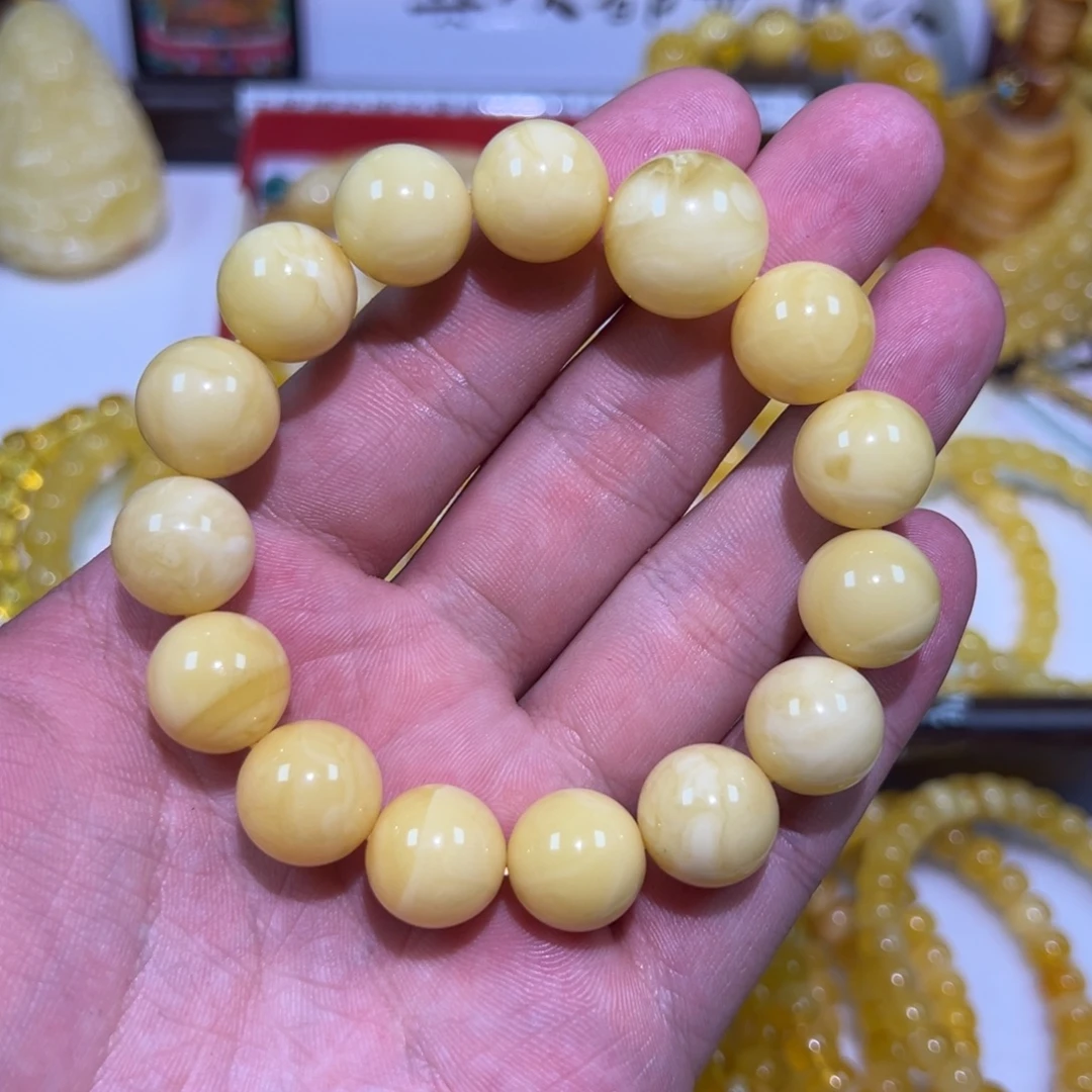 蜜蜡未镶嵌裸石手串