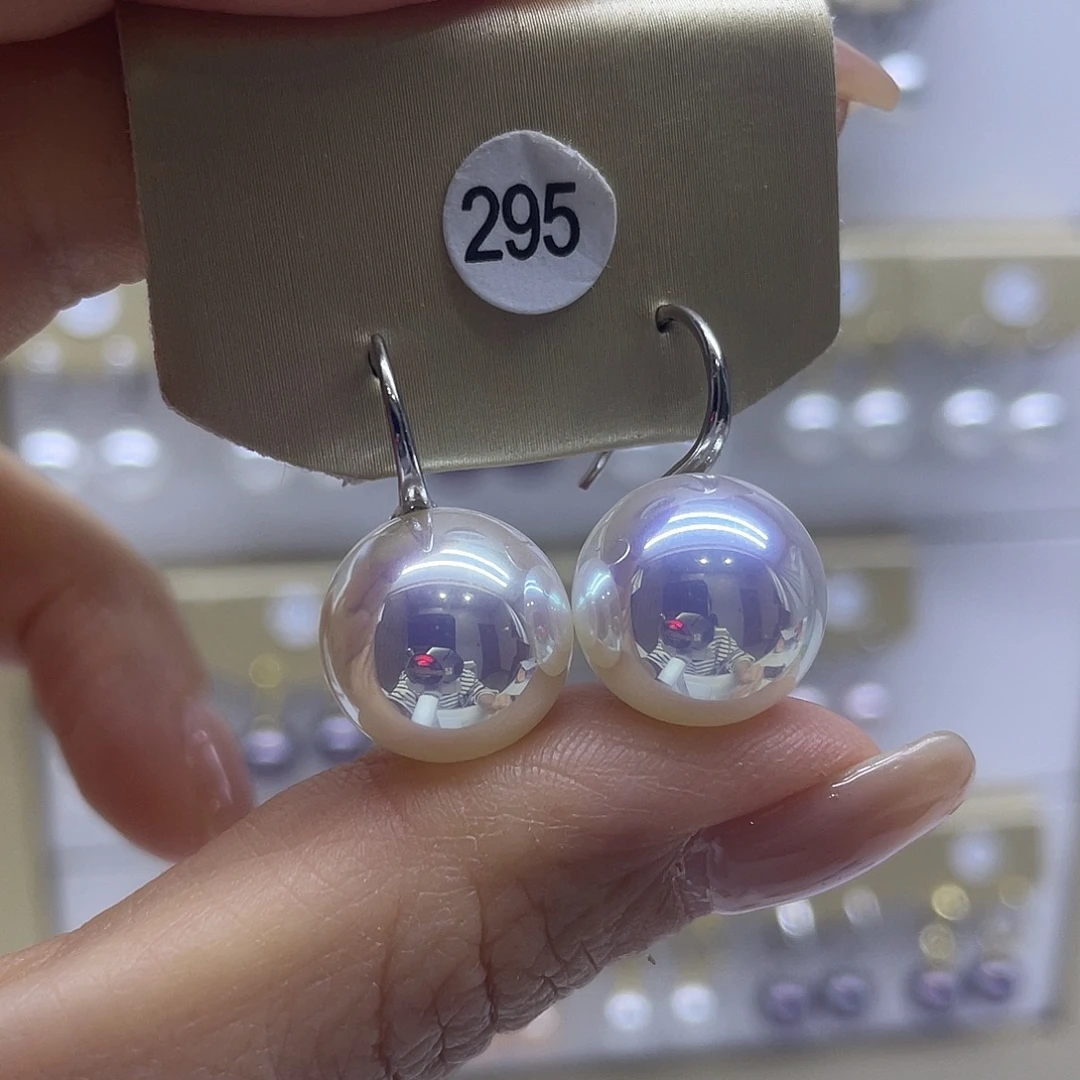 银S925镶嵌淡水珍珠耳饰