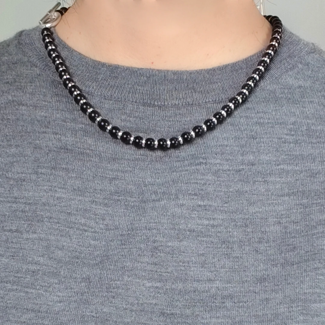 合金木质项链 木质金属拼接项链