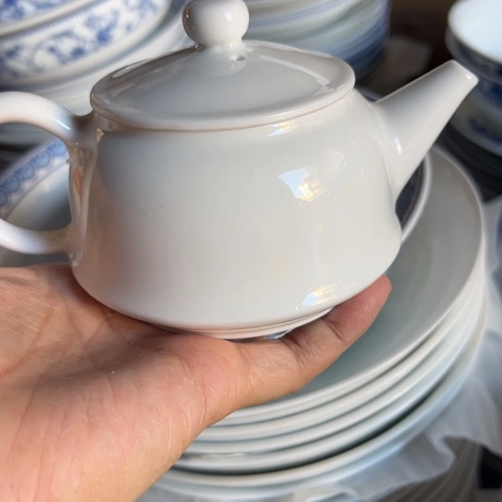 大球泥手工白胎茶壶