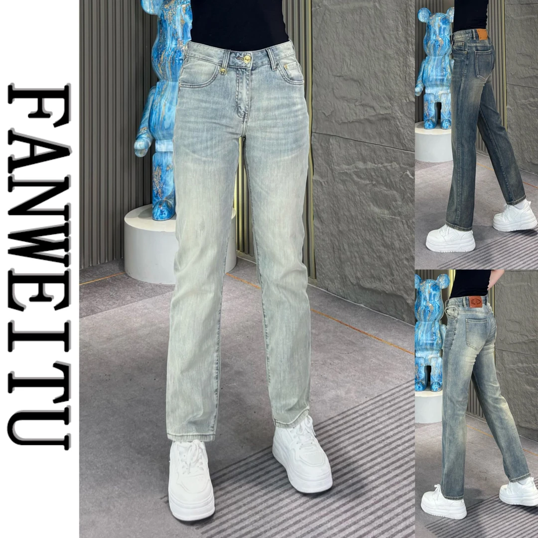 夏季新款高端精梳棉薄款男士复古牛仔裤修身小直筒显瘦显高牛仔裤