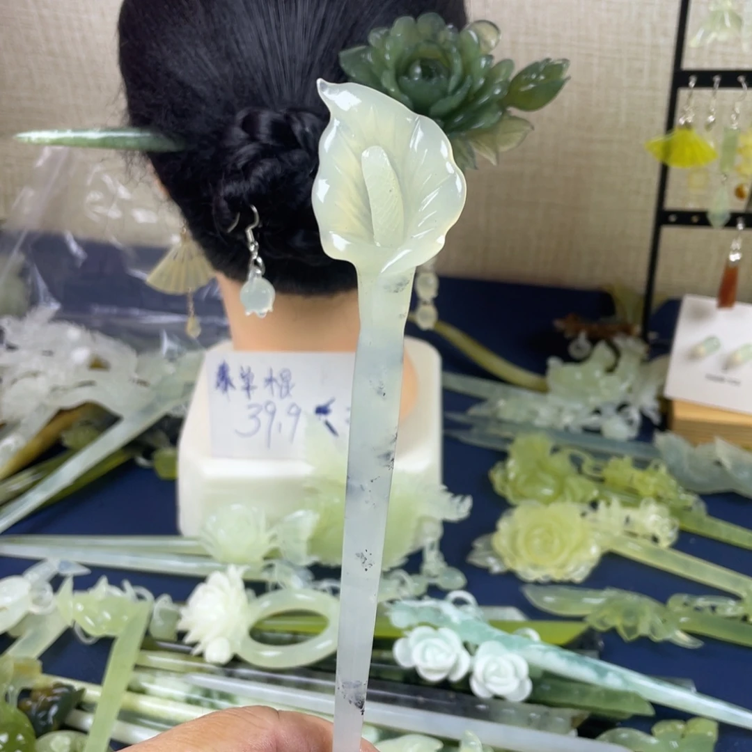 未镶嵌蛇纹石玉发饰
