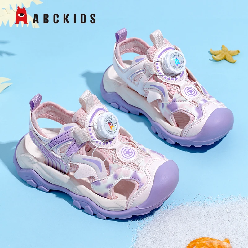 Abckids童鞋夏季新款时尚防撞包头凉鞋男童女童百搭户外运动凉鞋
