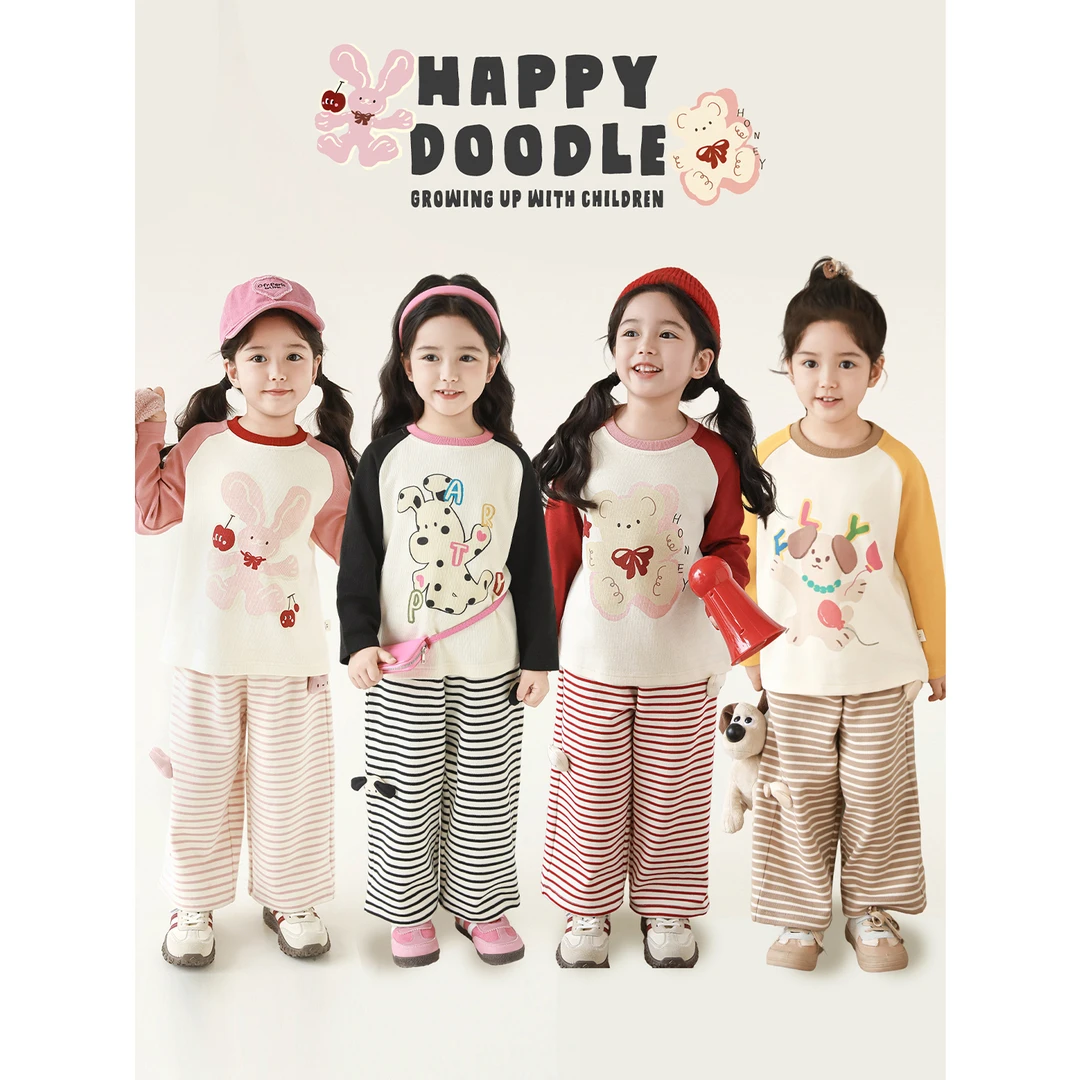 YOEHYAUL/幼悠幼悠【萌宠大作战】秋壹波春秋插肩长袖宝宝T恤Q4245