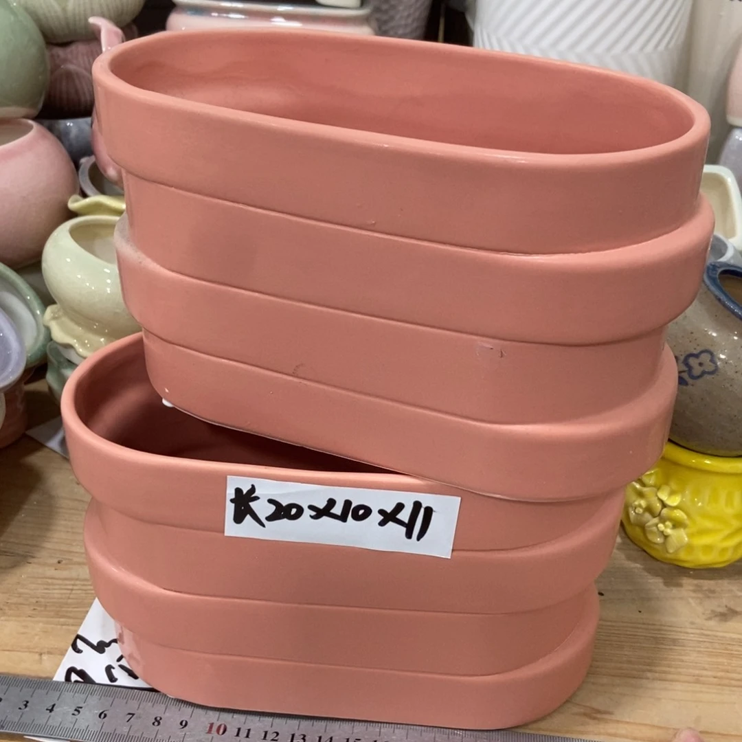 红陶高温陶瓷花盆