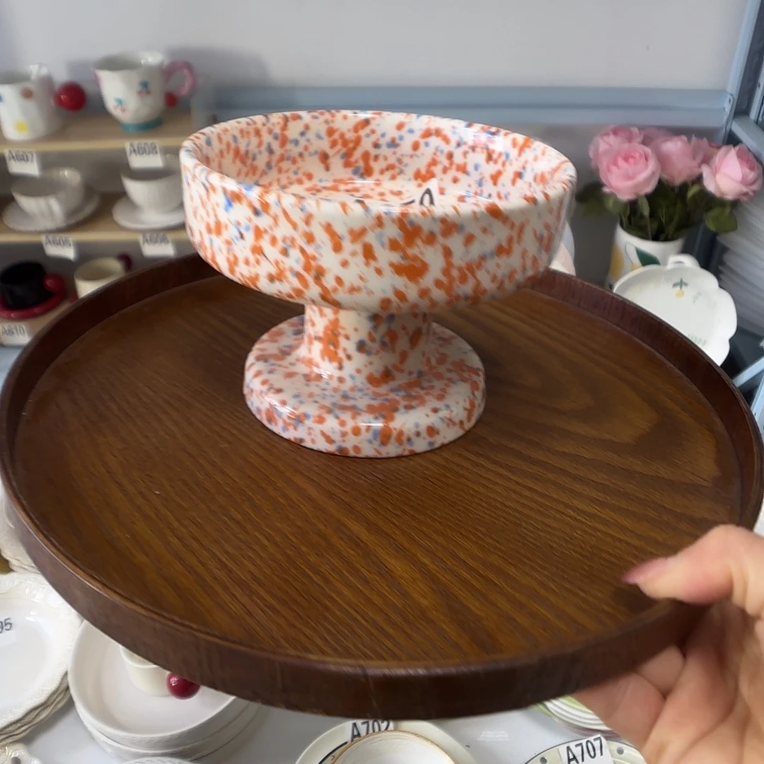 瓷片瑕疵特价陶瓷高脚碗