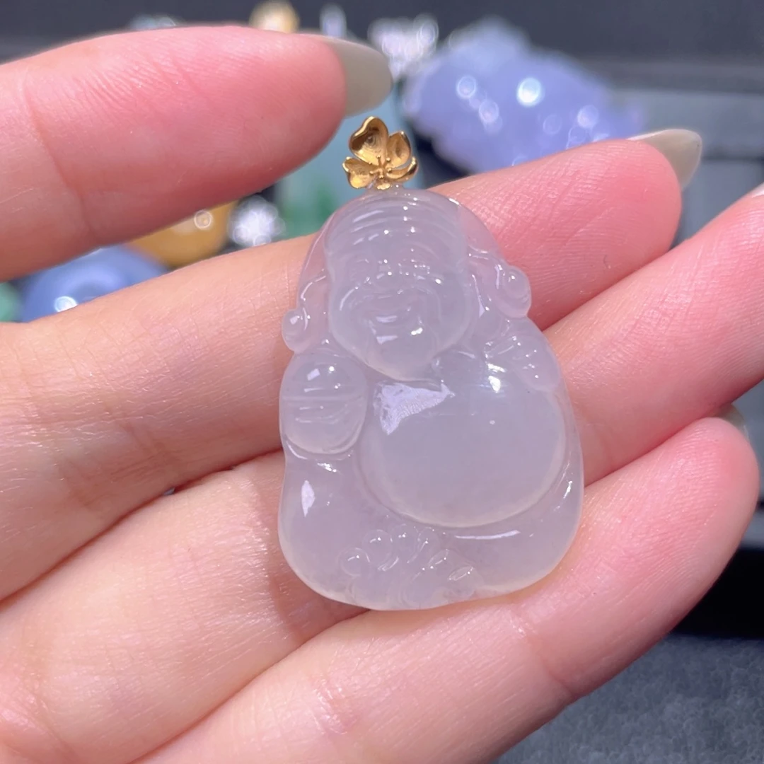 颈饰18K金镶嵌翡翠翡翠