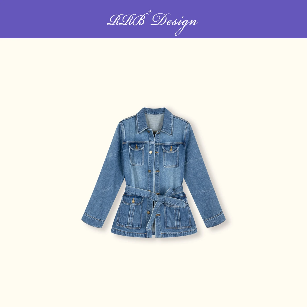 RRB Design 「丹宁主义」100%棉显瘦单排扣复古洗水多口袋牛仔外套