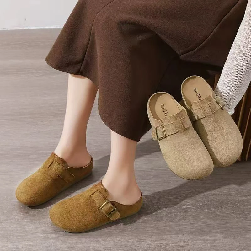 厚底勃肯鞋女夏外穿穆勒鞋2025秋季新款一脚蹬百搭包头半拖鞋