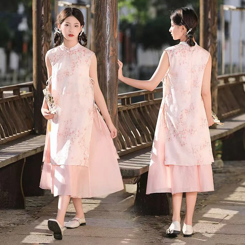 247～242DR15青少年女童旗袍裙两件套