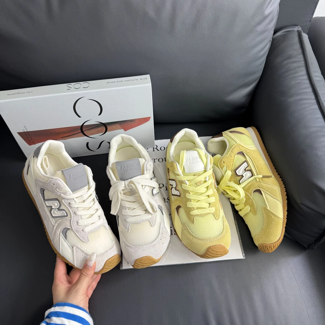 软底网面透气德训鞋女2025夏季新款休闲轻便百搭运动阿甘鞋0035