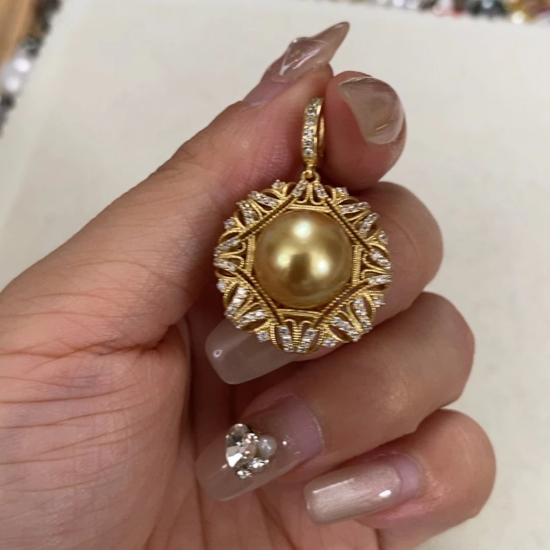 银S925镶嵌海水珍珠颈饰