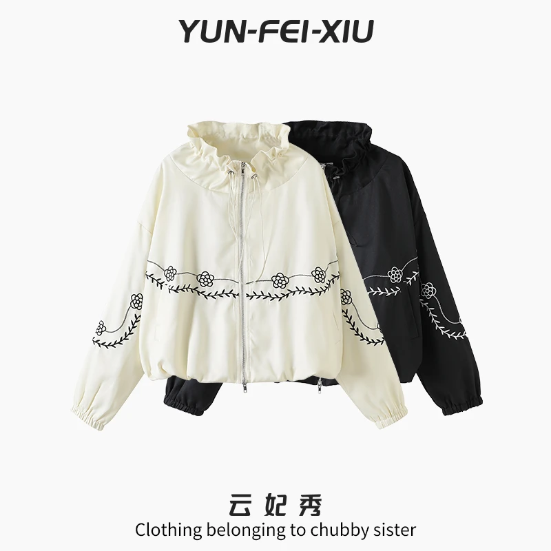 云妃秀大码女装外套休闲时尚撞色宽松遮肉显瘦显瘦胖妹妹夏季9958