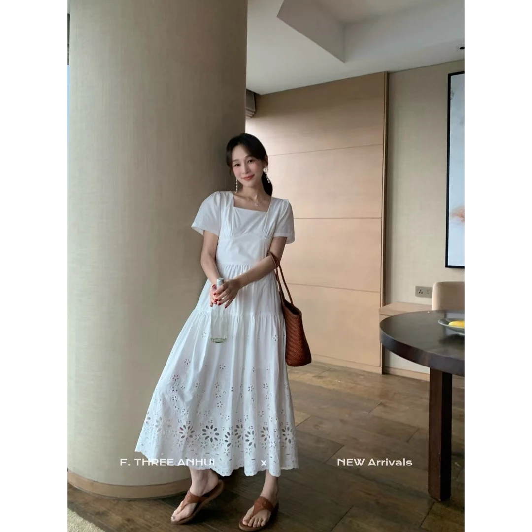 16169#一秒入夏的镂空连衣裙~收腰显瘦版型优雅又气质