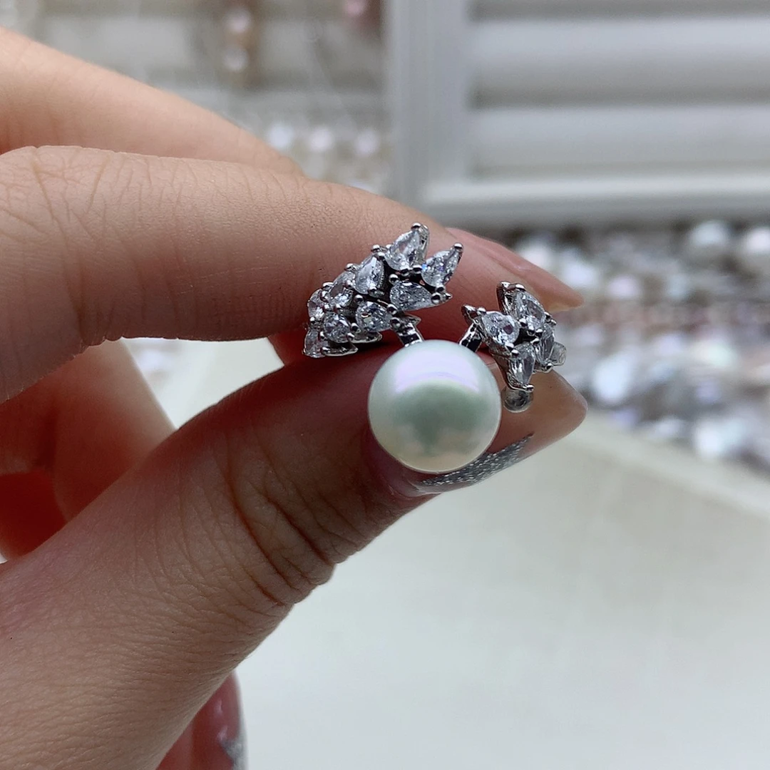 淡水珍珠戒指银S925镶嵌