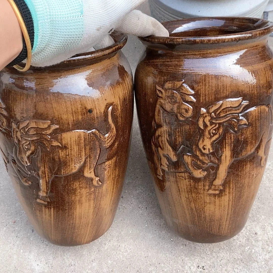 紫砂花盆口15高26瑕疵