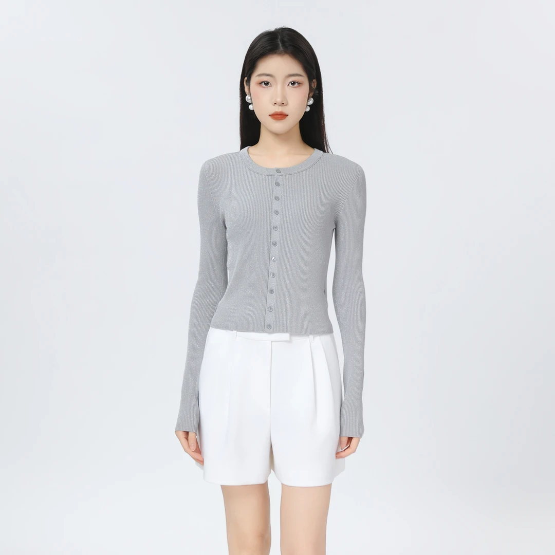 AMASS/阿玛施['早秋穿搭']修身显瘦气质百搭简约针织开衫548037