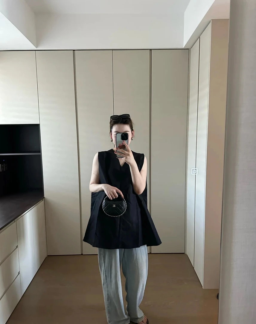 2025夏季新品假日感天然光泽亚麻廓形马甲上衣显瘦气质时尚休闲女