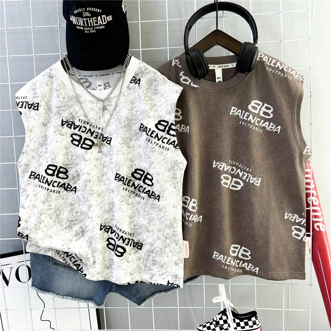 男童夏款背心2025款夏季短袖ol上衣宝宝夏装中大童圆领韩版