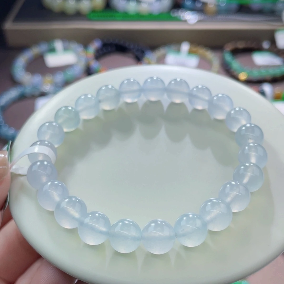 未镶嵌手链翡翠冰胶全透卡8+