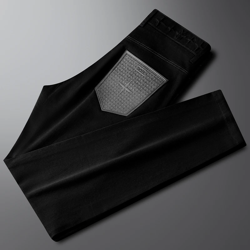 男士时尚莱赛尔复古牛仔裤男2025新款春秋季修身商务显瘦休闲裤潮